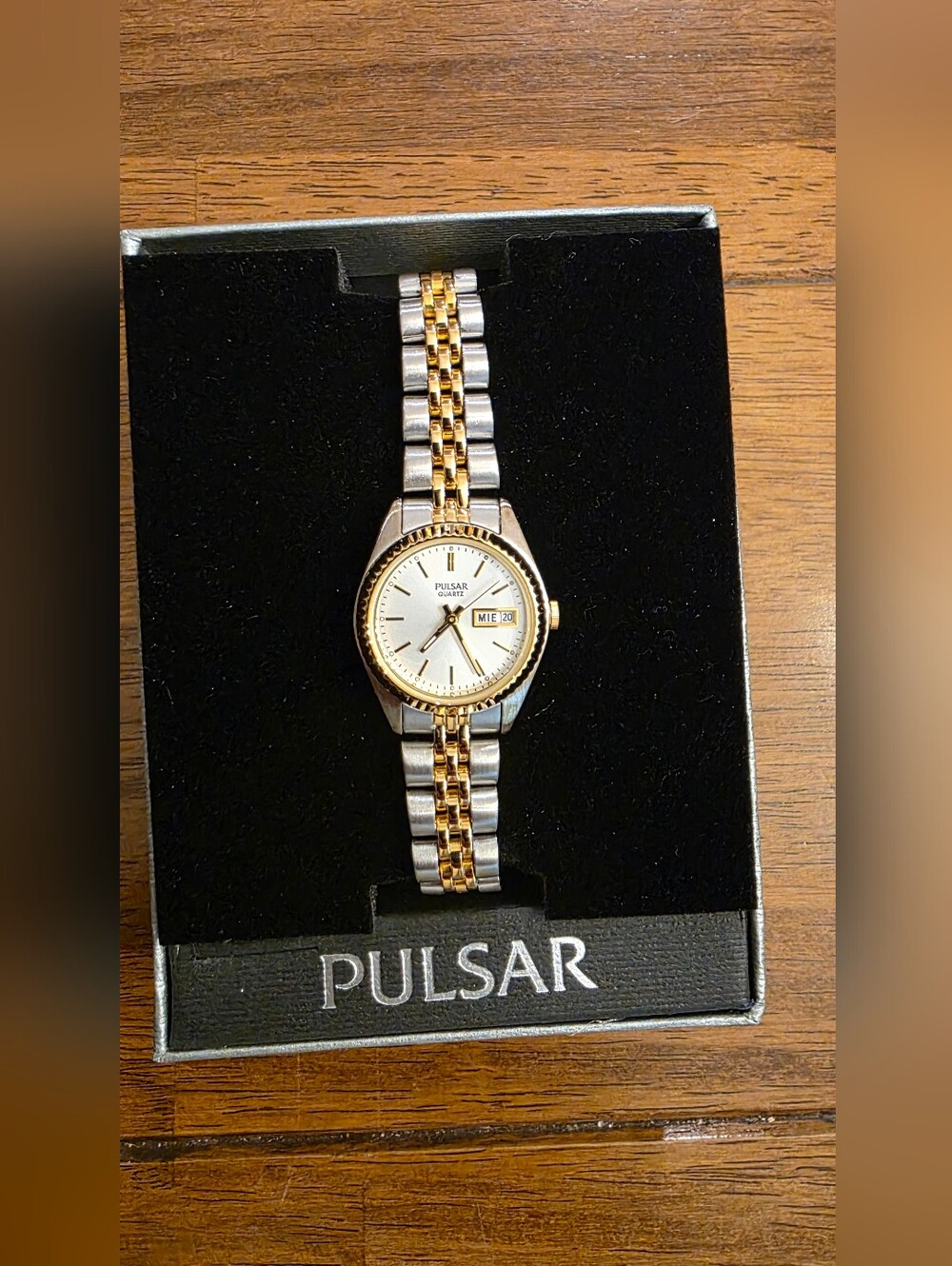NWOT Pulsar Women's Two-Tone Silver and Gold Bracelet Watch